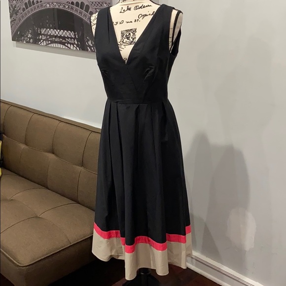 Calvin Klein Dresses & Skirts - Calvin Klein Dress with Taupe/Coral Color Bands